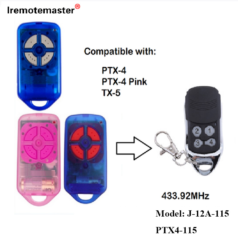 Foar PTX4 433,92 MHz Gate Garage Door Remote Control Rolling Code