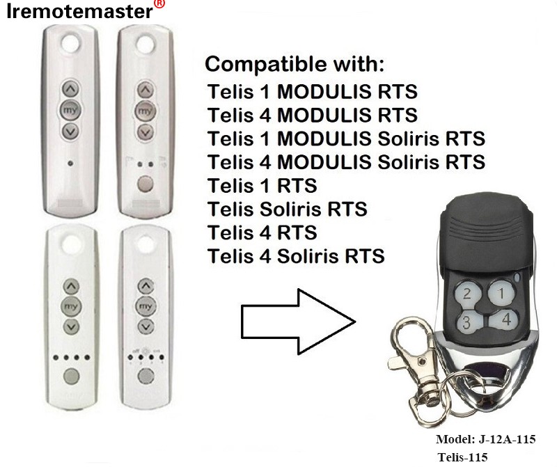 Foar Telis 1 RTS Telis Soliris RTS 4 RTS Garage Door Remote Control 433.42MHz