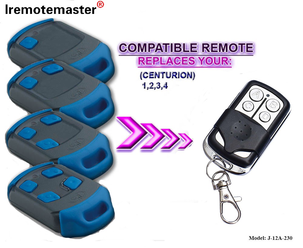 Garage Door Opener Remote Control 433MHZ Clone Rolling Code 4 Knoppen